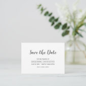 Simple White Save the Date with Wedding Website Informatiekaartje (Staand voorkant)