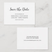 Simple White Save the Date with Wedding Website Informatiekaartje (Voorkant / Achterkant)