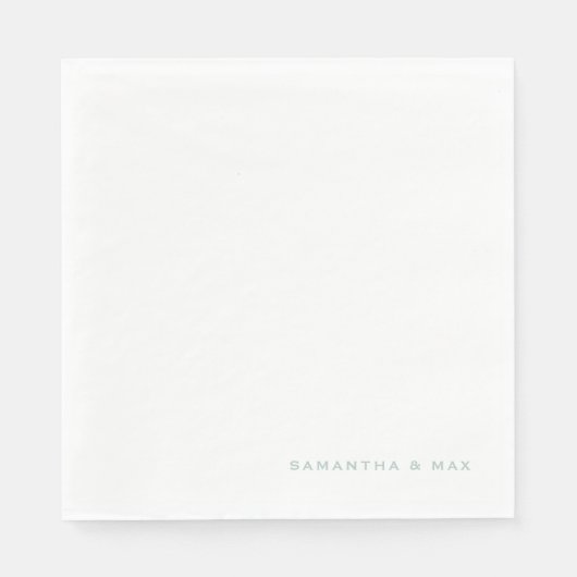 Simple White Seafoam Couple Names Luncheon Servet (Voorkant)