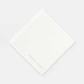 Simple White Seafoam Couple Names Luncheon Servet (Hoek)