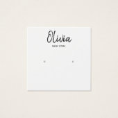Simple White Square Stud Earring Display Kaart (Voorkant)