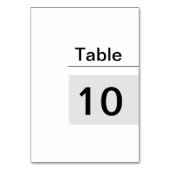 Simple White Table Number Kaarten (Achterkant)