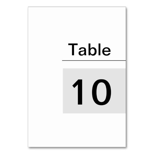Simple White Table Number Kaarten (Voorkant)