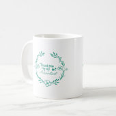 Simple White Turquoise Floral Lijst Accountant Koffiemok (Voorkant links)