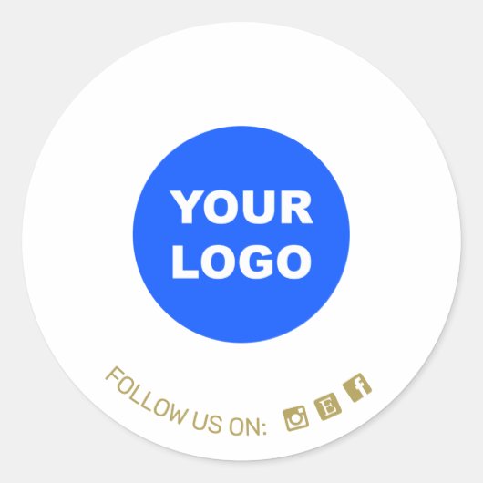 Simple White Voeg je Logo social media icoon toe Ronde Sticker (Voorkant)