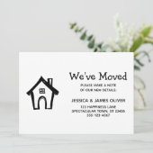 Simple White "We hebben verhuisd" Kaart met Little (Staand voorkant)
