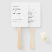 Simple White Wedding Program Handje Fan Handwaaier (Voorkant en achterkant)