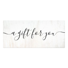 Simple White Wood Script Cadeaubon
