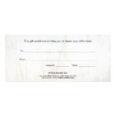 Simple White Wood Script Cadeaubon Reclamekaart (Achterkant)