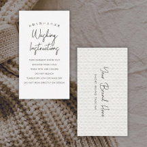Simple White Yarn Knitting Washing Instructions