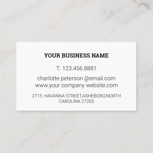 Simple White Yoga Instructor Visitekaartje (Achterkant)