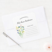Simple Wildflower Baby shower Bookplate sticker (Envelop)