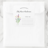 Simple Wildflower Baby shower Bookplate sticker (Tas)