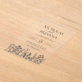 Simple Wildflower Boho Wedding Modern Acryl Uitnodigingen (Laagn)