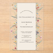 Simple Wildflower Fern Beige Engagement Party Acryl Uitnodigingen (Voorkant)