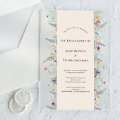 Simple Wildflower Fern Beige Engagement Party Acryl Uitnodigingen