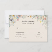 Simple Wildflower Fern Beige WeddenMonogram RSVP Kaartje (Voorkant)