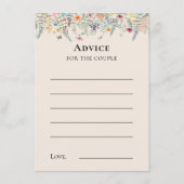 Simple Wildflower Fern beige Wedding Advice Kaart (Voorkant)
