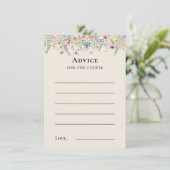 Simple Wildflower Fern beige Wedding Advice Kaart (Staand voorkant)