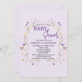 Simple Wildflower Floral Baby Shower Invitation Kaart (Voorkant / Achterkant)