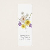 Simple Wildflower Funeral Memorial Bookmark Mini Visitekaartjes (Voorkant)