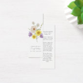 Simple Wildflower Funeral Memorial Bookmark Mini Visitekaartjes (Bureau)