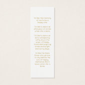 Simple Wildflower Funeral Memorial Bookmark Mini Visitekaartjes (Achterkant)