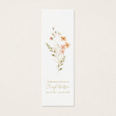 Simple Wildflower Funeral Memorial Bookmark Mini Visitekaartjes (Voorkant)