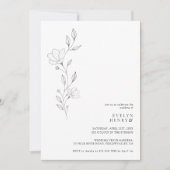 Simple Wildflower Minimalist Chic Elegant Wedding Kaart (Voorkant)