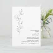 Simple Wildflower Minimalist Chic Elegant Wedding Kaart (Staand voorkant)