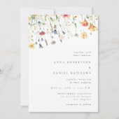 Simple Wildflower Wedding Invitation Kaart (Voorkant)