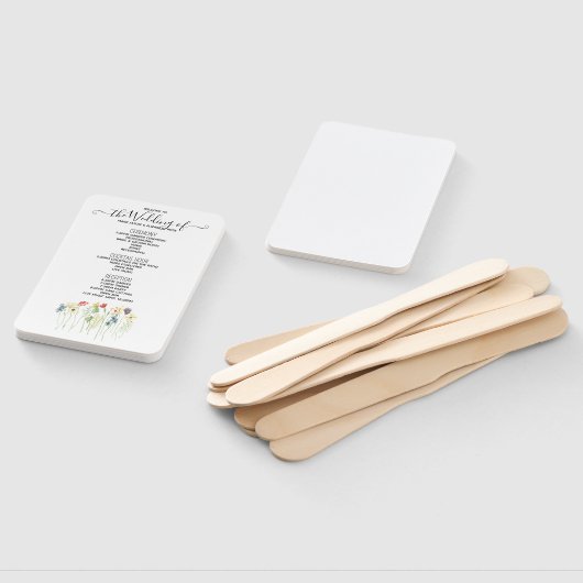 Simple Wildflower Wedding Program Hand Fan Handwaaier (Niet-gemonteerd)