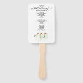 Simple Wildflower Wedding Program Hand Fan Handwaaier (Voorkant)