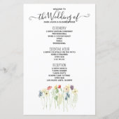 Simple Wildflower Wedding Programme (Voorkant)