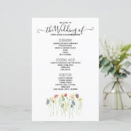 Simple Wildflower Wedding Programme