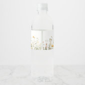 Simple Wildflower Wedding Waterfles Etiket (Achterkant)
