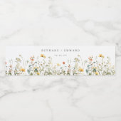 Simple Wildflower Wedding Waterfles Etiket (Enkel label)