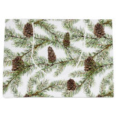 Simple Winter Fir Cone Waterverf Groot Cadeauzakje (Voorkant)