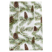 Simple Winter Fir Cone Waterverf Medium Cadeauzakje (Achterkant)