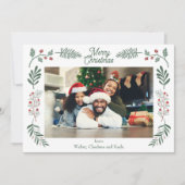 Simple Winter Foliage Single Photo Horizontal Feestdagenkaart (Voorkant)