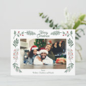 Simple Winter Foliage Single Photo Horizontal Feestdagenkaart (Staand voorkant)