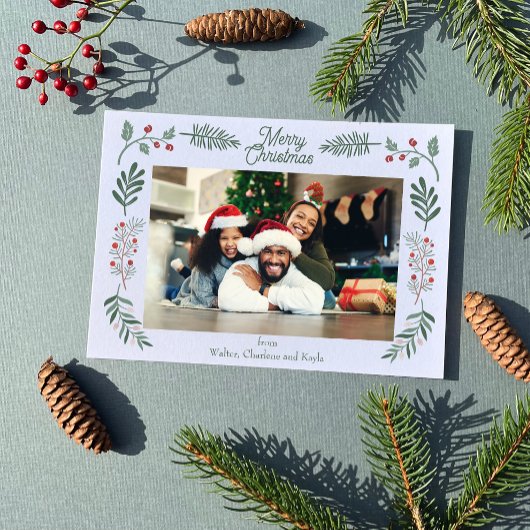 Simple Winter Foliage Single Photo Horizontal Feestdagenkaart