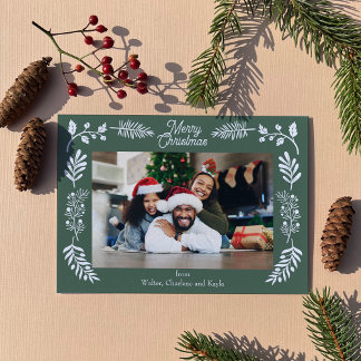 Simple Winter Foliage Single Photo Horizontal Feestdagenkaart