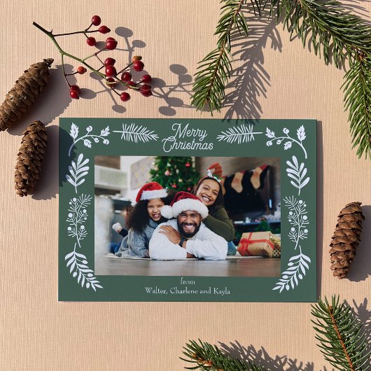 Simple Winter Foliage Single Photo Horizontal Feestdagenkaart