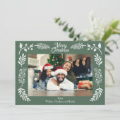 Simple Winter Foliage Single Photo Horizontal Feestdagenkaart (Staand voorkant)
