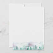 Simple Winter Forest and Poinsettia Waterverf Feestdagenkaart (Achterkant)