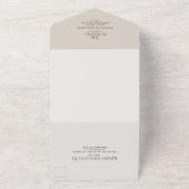Simple Winter Greenery Ivory Cream Taupe Weddensch All In One Uitnodiging (Buitenkant)