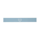 Simple Winter Sky Blue Monogram Uitnodigingen Wikkel (Vlak)