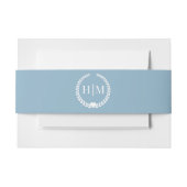 Simple Winter Sky Blue Monogram Uitnodigingen Wikkel (Voorkant Voorbeeld)