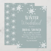 Simple Winter Snowflakes Bridal Shower-uitnodiging Kaart (Voorkant / Achterkant)